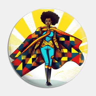 African Queen, Afro Superhero, Female Warrior, Black History Pin