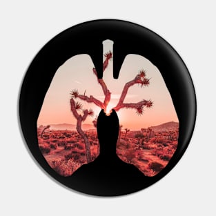 Desert Sun Set in Lungs Design Pin