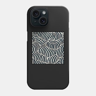 Black and White Abstract Stripe Swirl Design Phone Case