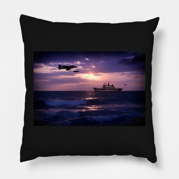 HMS Illustrious (RO6) Pillow by aviationart