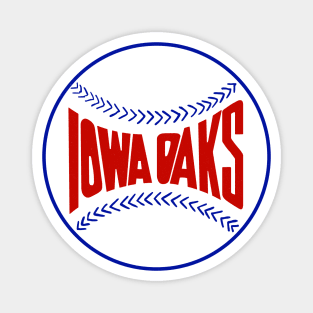 Defunct Iowa Oaks Baseball 1974 Magnet