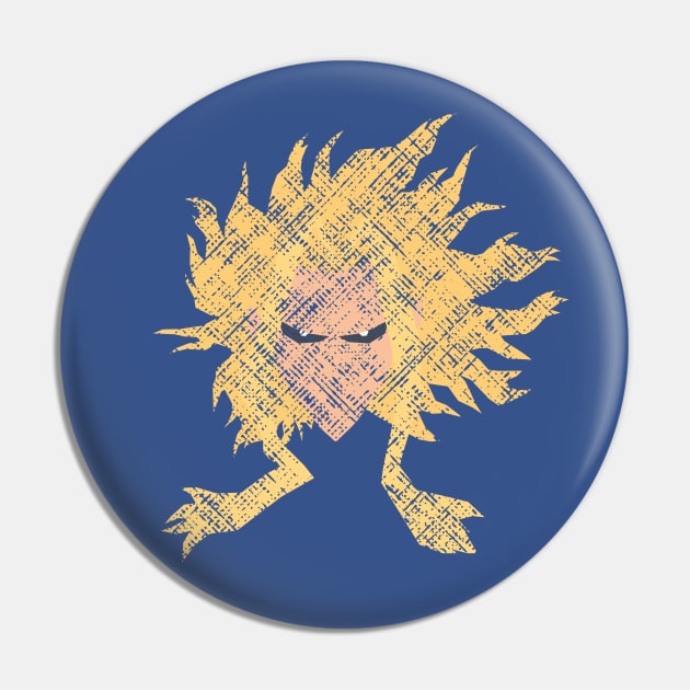 All Might Face True Form Minimalist (Vintage Texture) Pin by Cartoonime Stoner