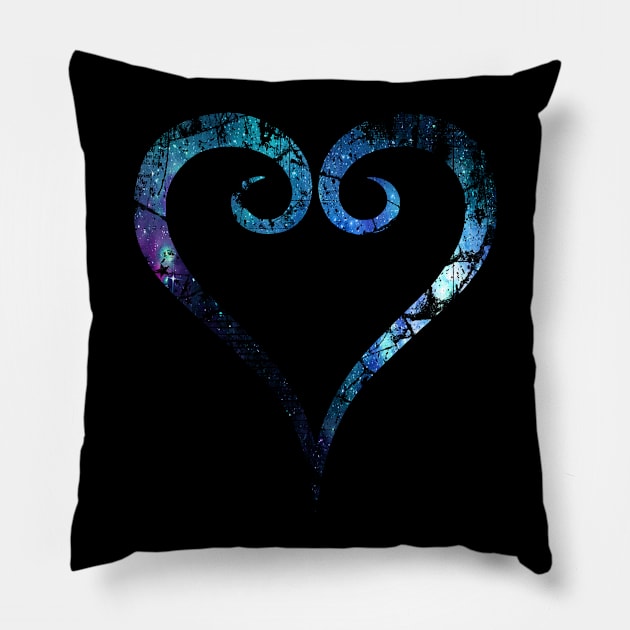 Kingdom Hearts Heart grunge galaxy Pillow by DRKNT