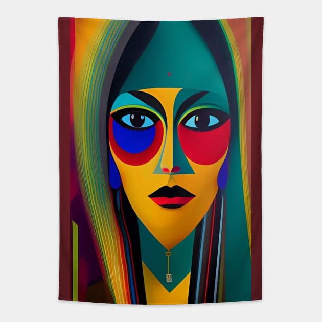 Abstract face tapestry hot sale