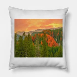 Autumn evening in Bucegi Mountains Pillow