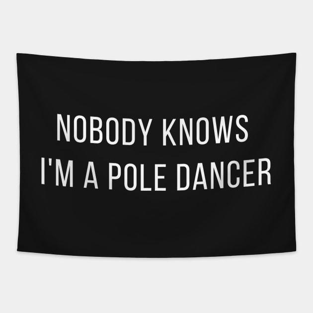 Nobody Knows I'm a Pole Dancer - Pole Dance Design Tapestry by Liniskop