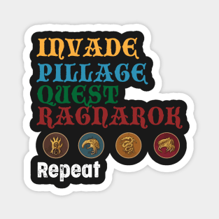 Blood Rage Invade, Pillage, Quest, Raganork, Repeat Board Game Graphic - Tabletop Gaming Magnet