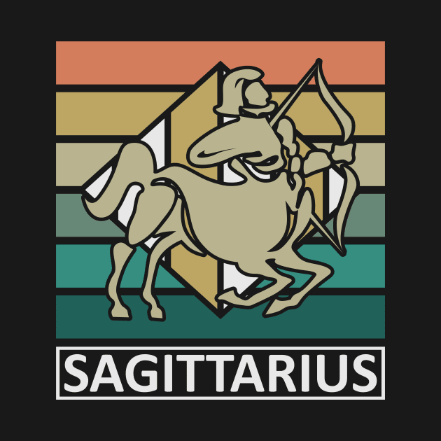 Sagittarius Vintage Zodiac by GrafDot