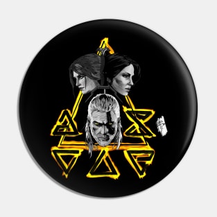 Witcher 3 Big 3 BW Pin