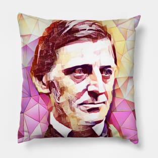 Ralph Waldo Emerson Pink Colourful Portrait | Ralph Waldo Emerson Artwork 13 Pillow