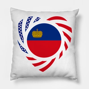 Liechtensteinian American Multinational Patriot Flag Series (Heart) Pillow