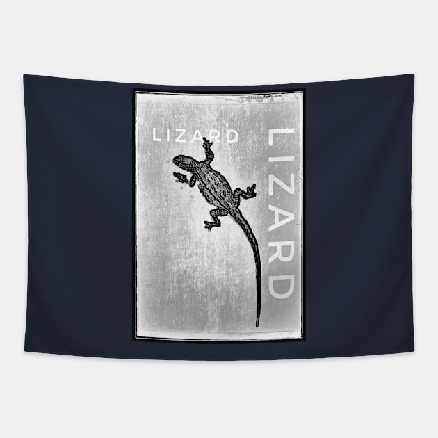 Grey slate lizard Tapestry by Borges