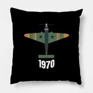 70S RETRO  vintage Airplane p51 Pillow