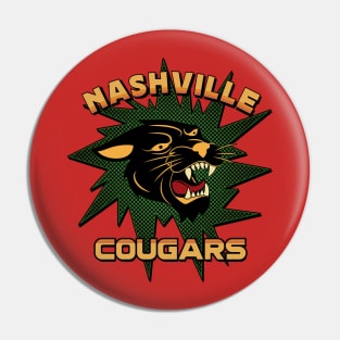 Nashville Cougars Retro Team 1970's Style Full Color Design 1 Pin