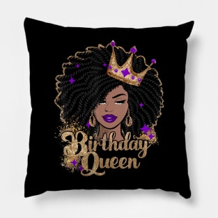 Birthday Queen African Melanin American Afro Pillow