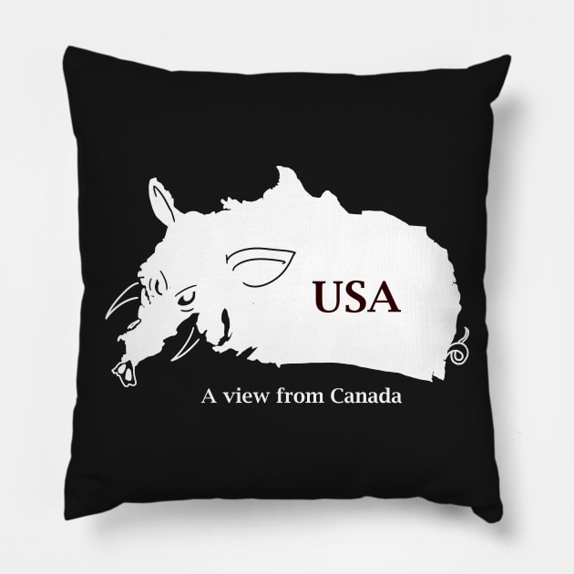 A funny map of the USA 4 Pillow by percivalrussell