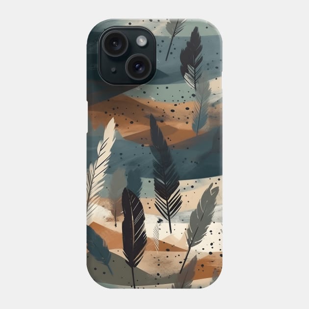 Feather print design Phone Case by Pattern Wonderland 