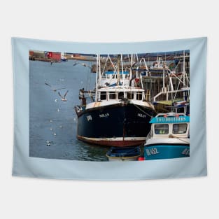 Fishing boats and seagulls Tapestry