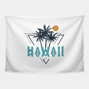 Summer. Palm Trees. Hawaii. Geometric Style Tapestry