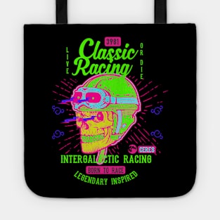 Bike Rider Retro Skull Neon Tote