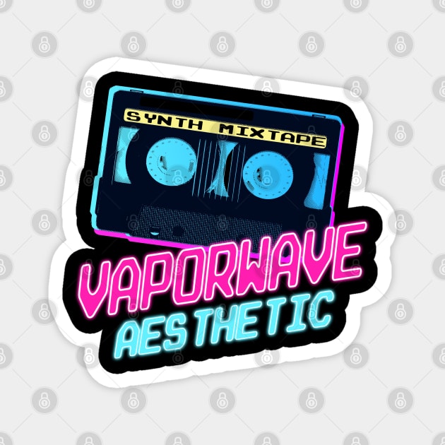 Vaporwave Aesthetic Style 80s Synthwave Retro Magnet by Kuehni