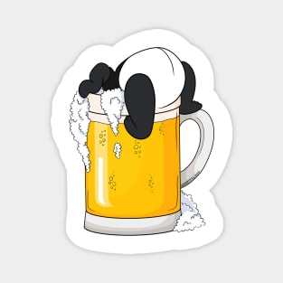 Funny Panda With Beer Magnet