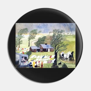 Grandma Moses - Taking in the Laundry Pin