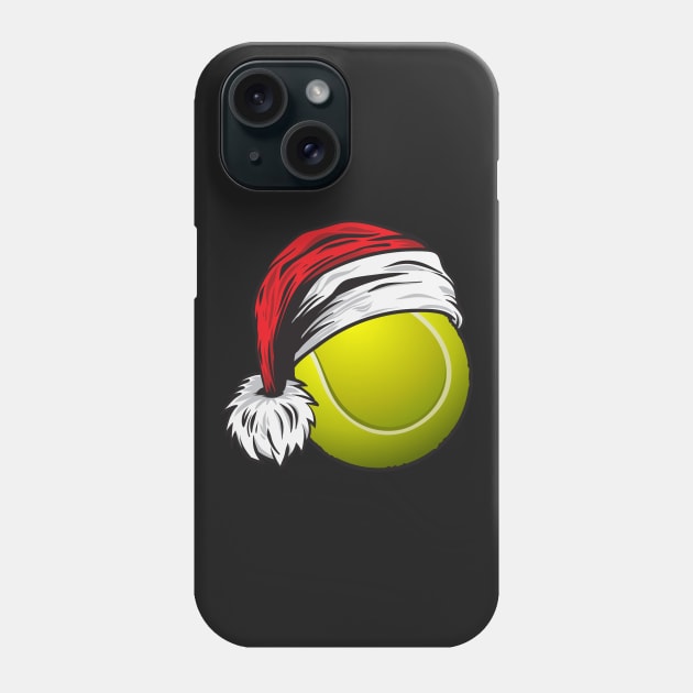 Christmas Tennis Ball With Santa Hat Funny Sport X-mas graphic Phone Case by theodoros20