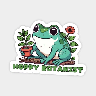 Froggy botanist Magnet