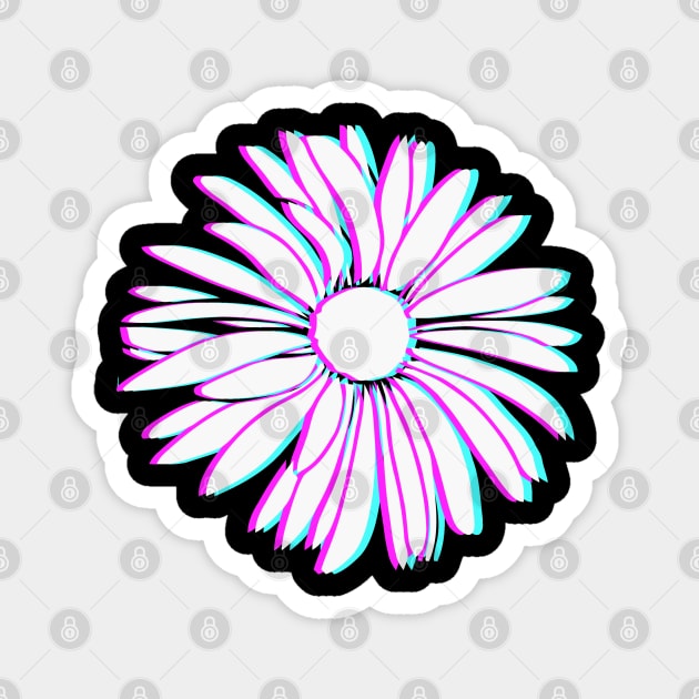 Daisy Flower glitch Magnet by GeekCastle