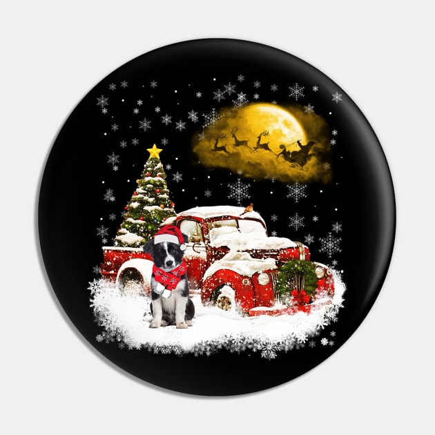 Red Truck Xmas Tree Border Collie Christmas Pin by Benko Clarence