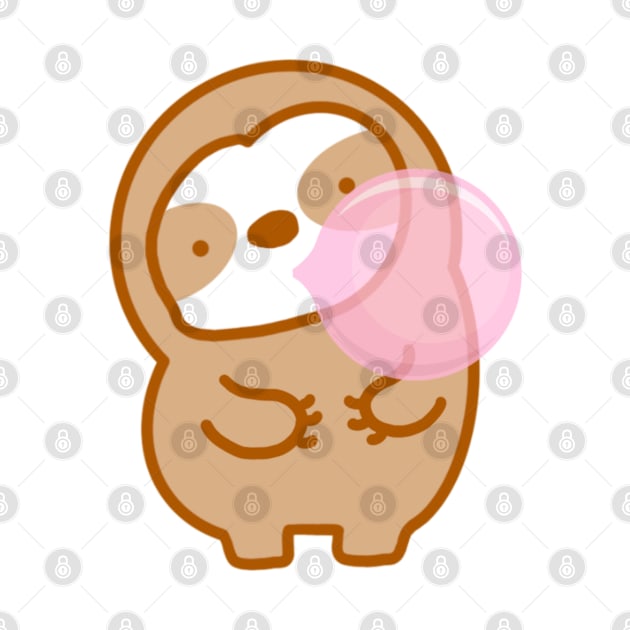 Cute Bubble Gum Sloth by theslothinme