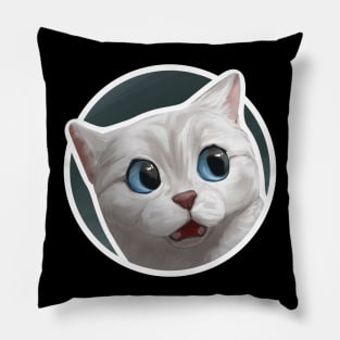 Doubting cat round Pillow