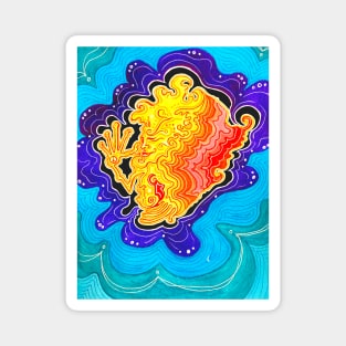 Arriving At Peace Psychedelic Painting Magnet