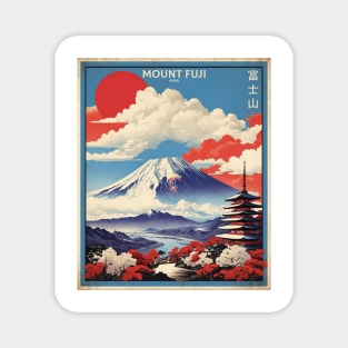 Mount Fuji Japan Vintage Poster Tourism Magnet