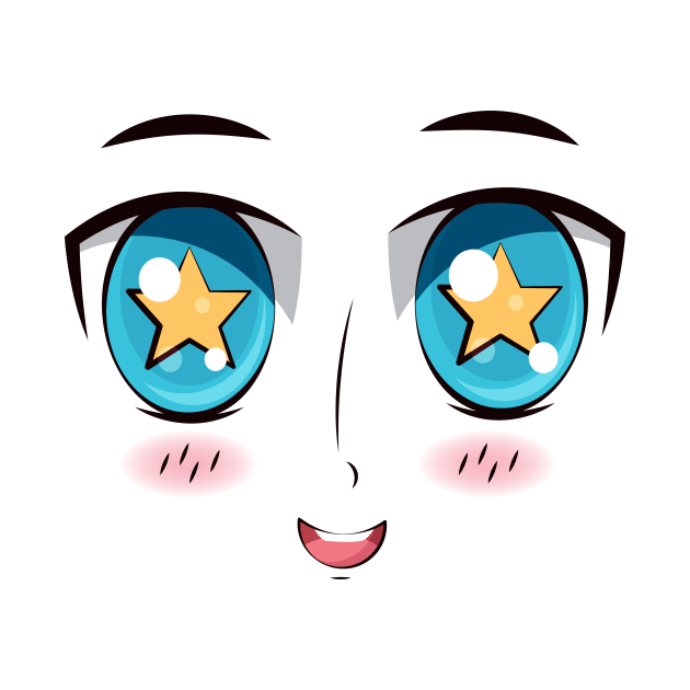 Wow Reaction , Funny, Cute, Kawaii Anime Girl Face by ArkiLart Design