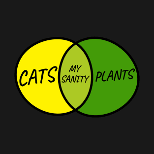 Circle Diagram Cats and Plants equal My Sanity T-Shirt