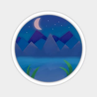 Night time Mountains Magnet