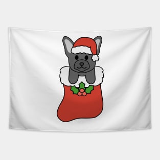 Christmas Black French Bulldog Stocking Tapestry