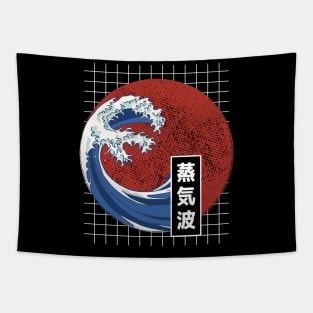 Japan Kanagawa Big Wave Vaporwave Retrowave Otaku Japanese Tapestry