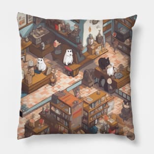 Isometric cat library Pillow