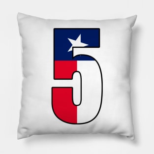 Number 5 Texas Flag Pillow