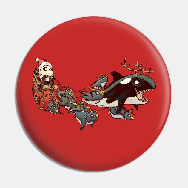 Panda Claus with Pengdeer and Orcadolph Pin by jesse.lonergan