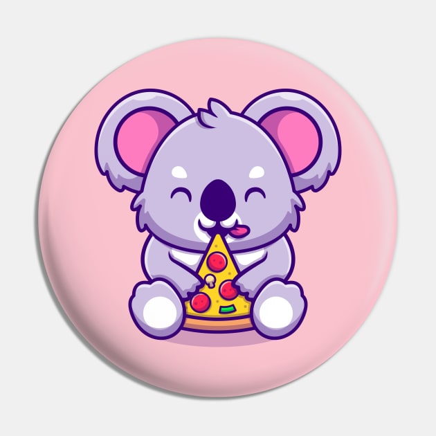 Cute Koala Eating Pizza Cartoon' Sticker