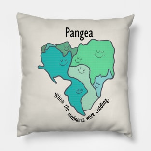 Pangea Continents Cuddling Green Pillow