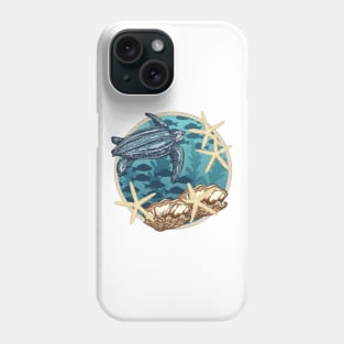 Round Turtle Stamp Phone Case