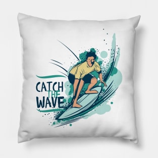 Catch The Wave surfing and summer collection Pillow