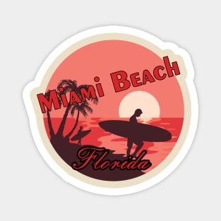 Miami Beach Florida Sunrise Graphic Design Magnet