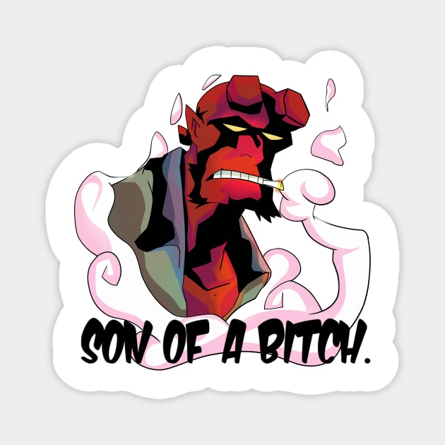 Hellboy ''son of a bitch'' Magnet by DaveyDboi