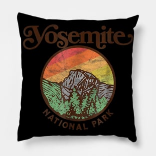 Yosemite National Park Vintage Style Retro 80s Pillow